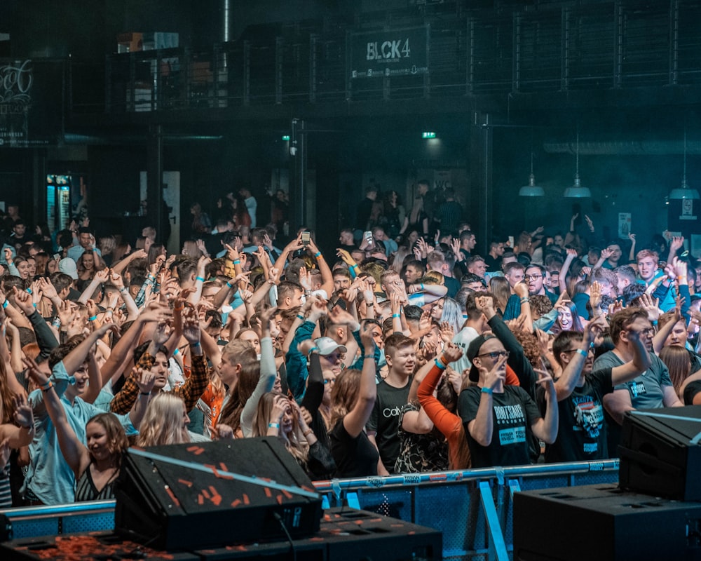 crowd by the stage