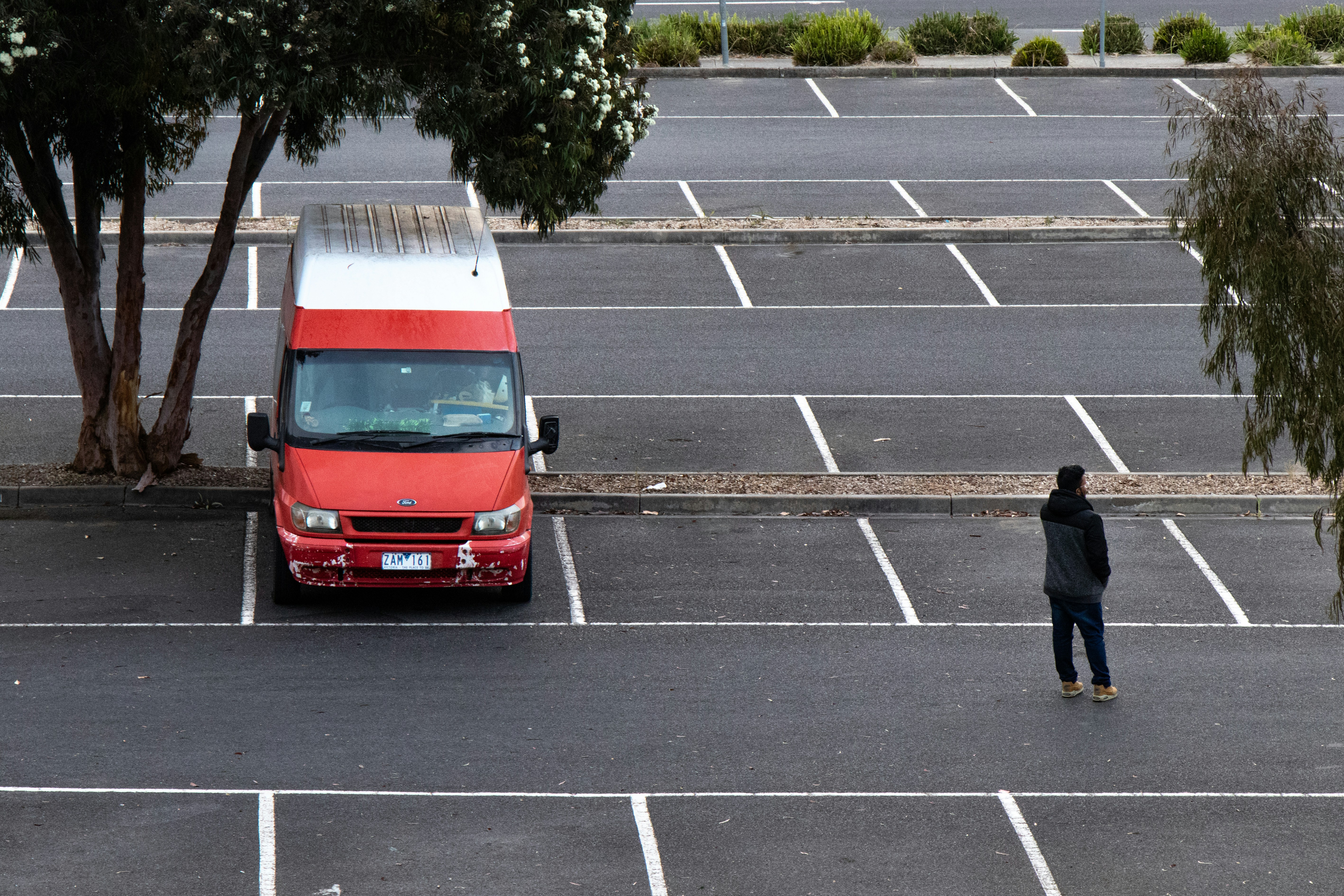Van-accessible parking space with dimensions - ada compliance for parking lots