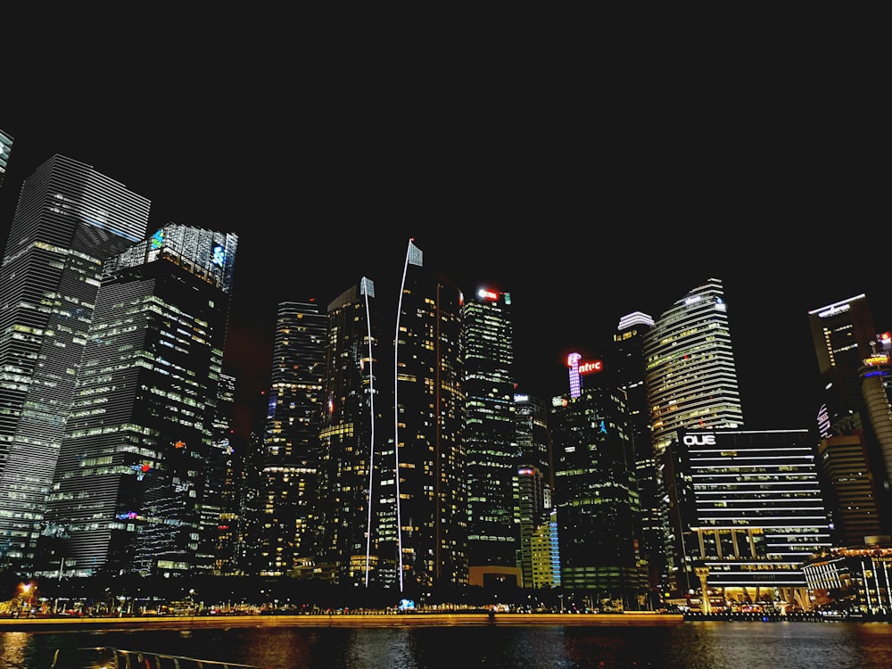 lighted city buildings during nighttime