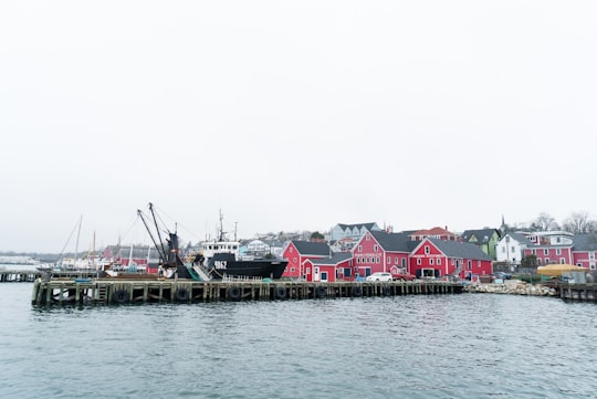 structures beside body of water in Fisheries Museum of the Atlantic Canada