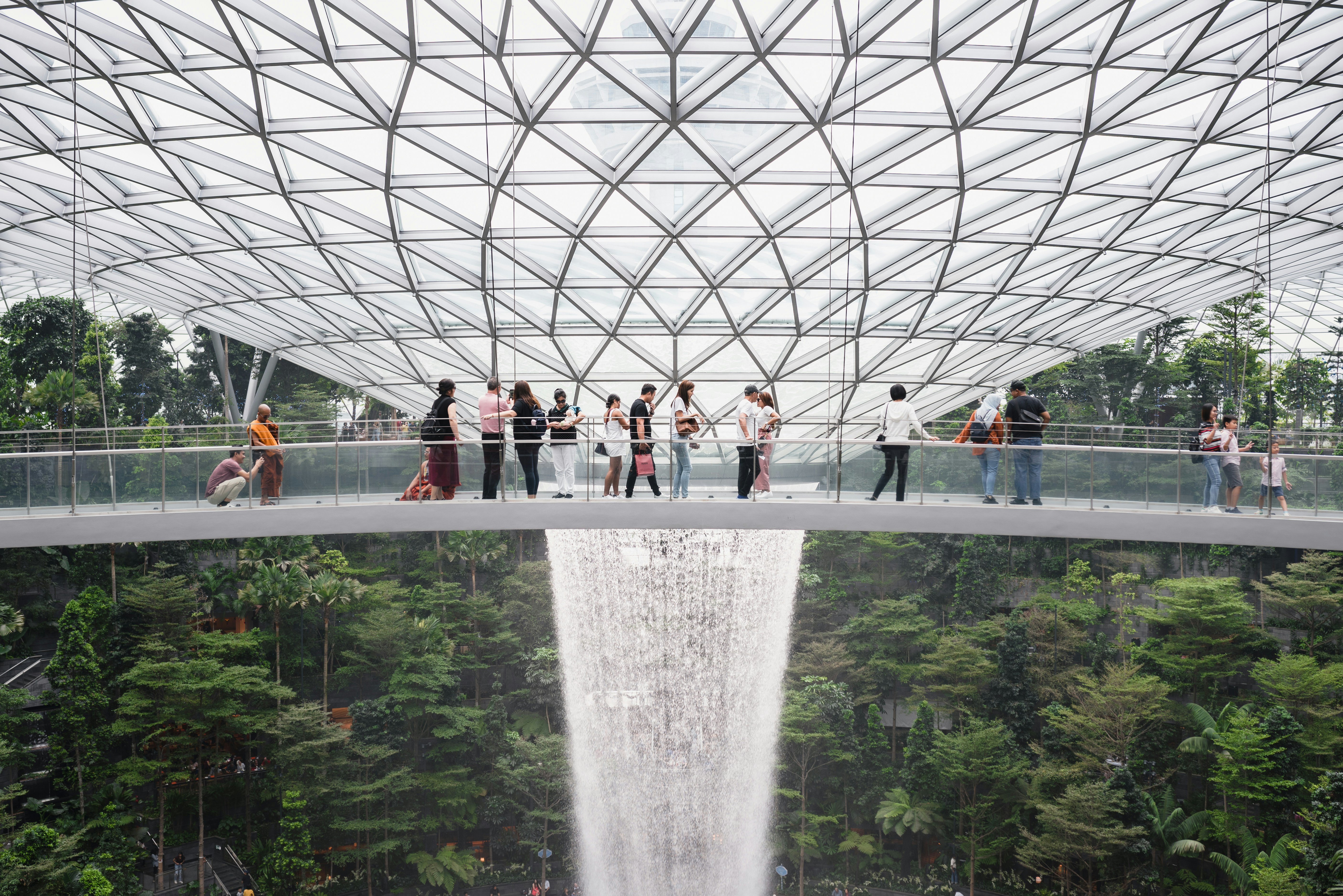 people walking near Garden by the Bay in Singapore, Jewel Canopy Walk 1