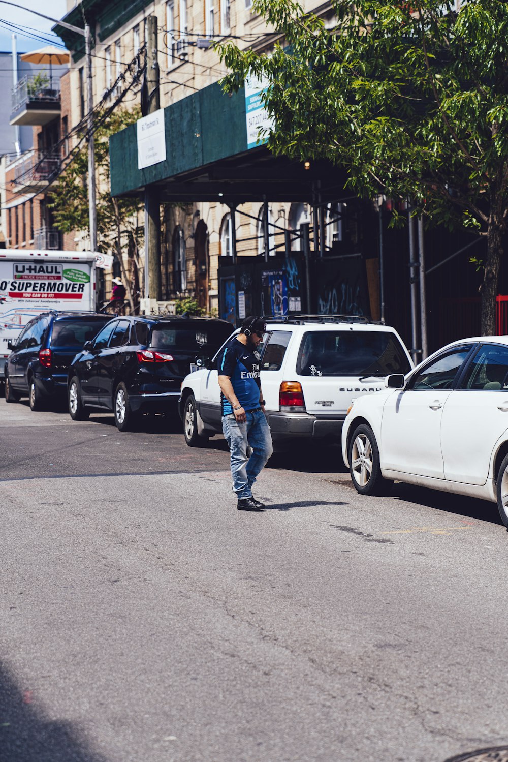 man walking in the street