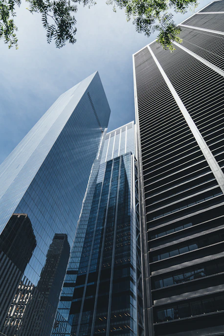 worm view photo of buildings
