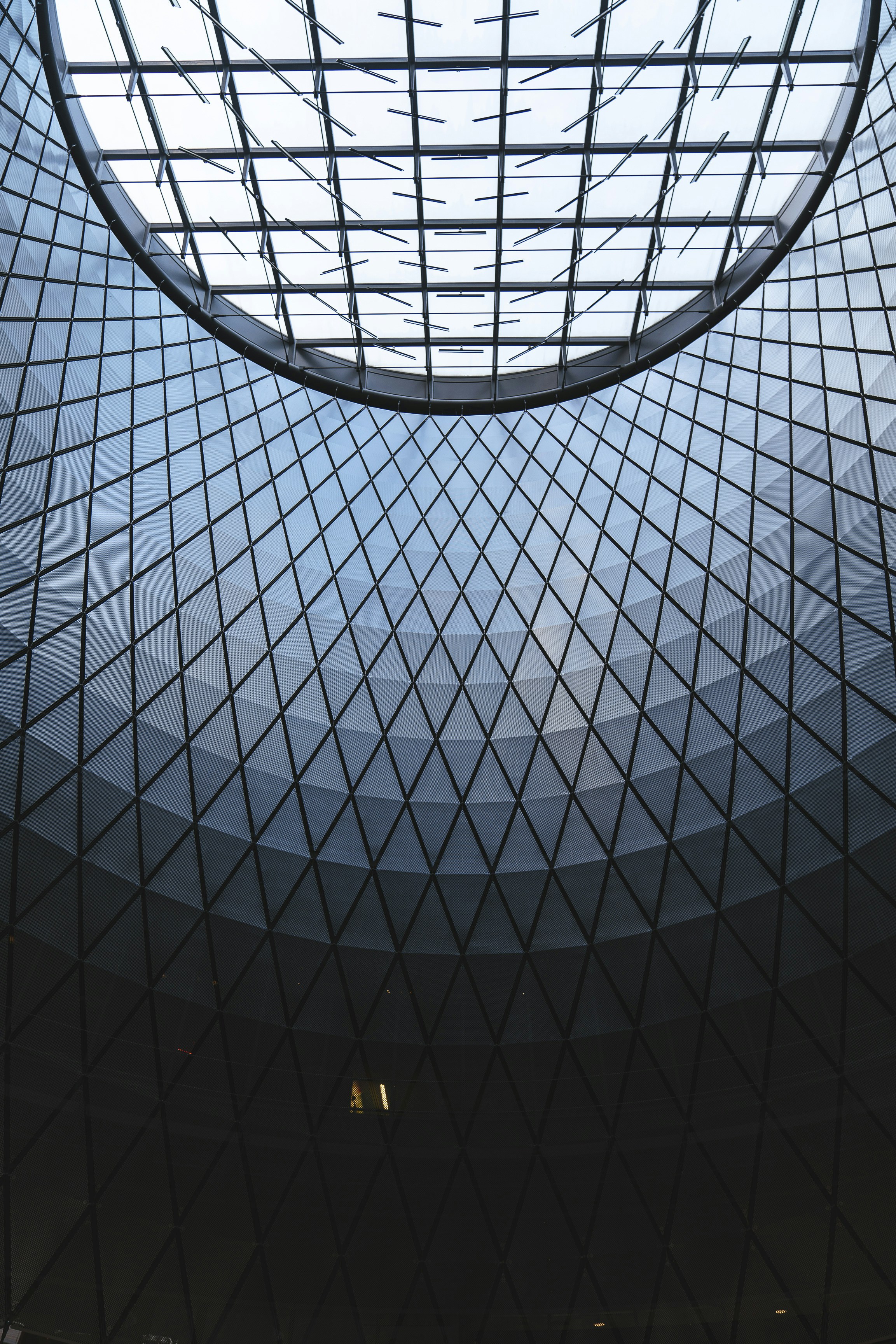 a very tall building with a skylight above it