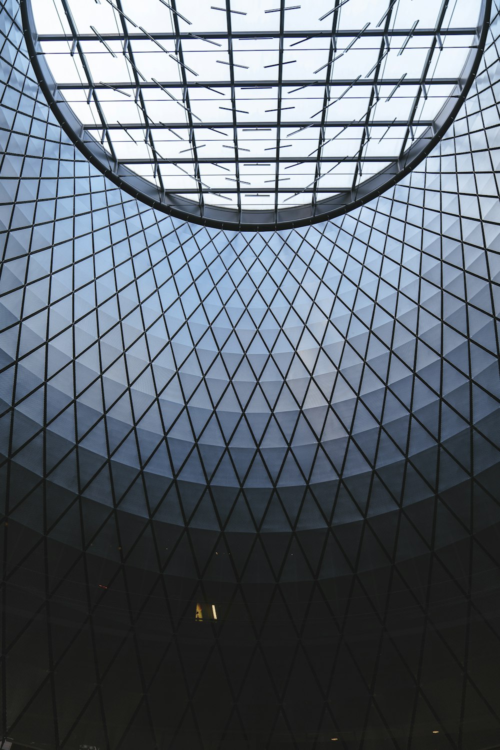 a very tall building with a skylight above it