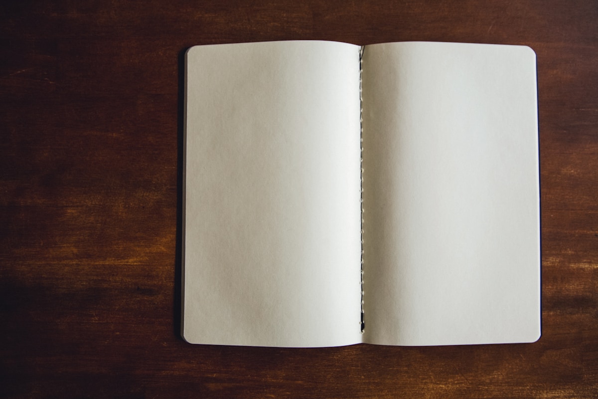 unwritten notebook pages