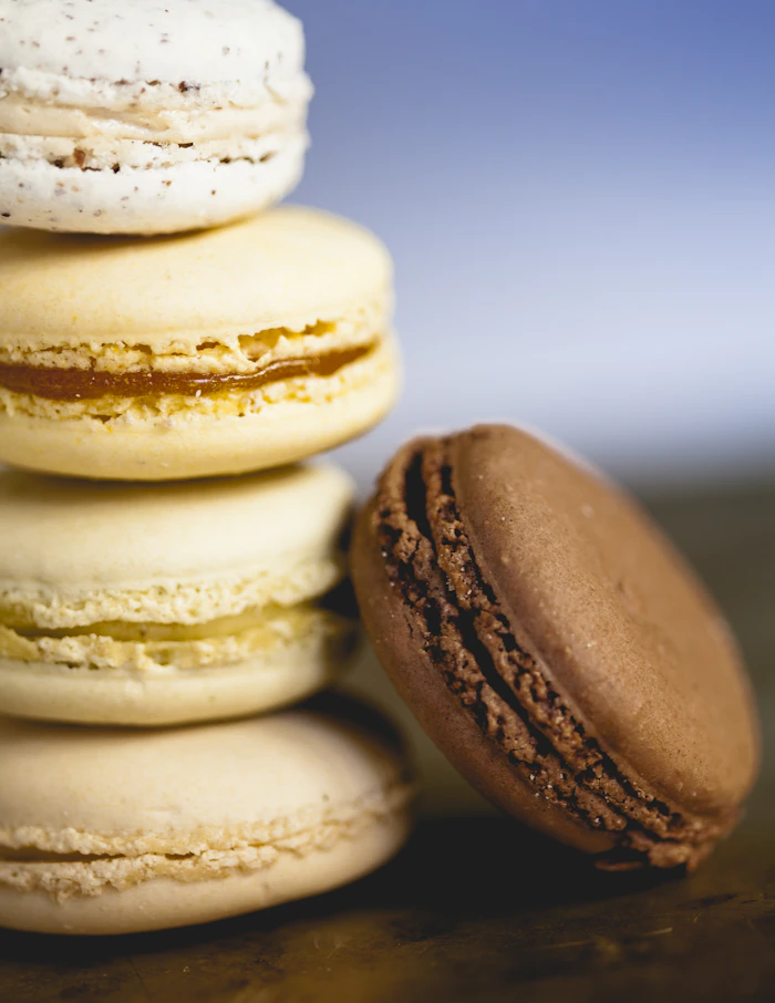 Macarons franceses em tons pastel
