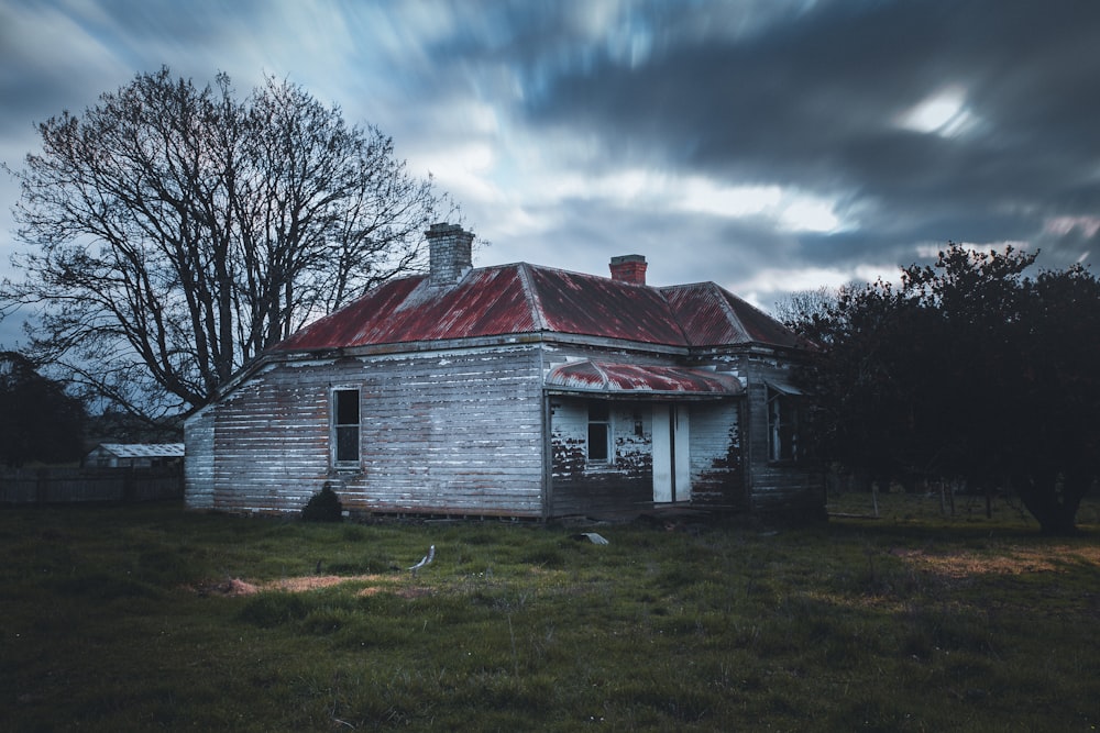 white house under gray sky