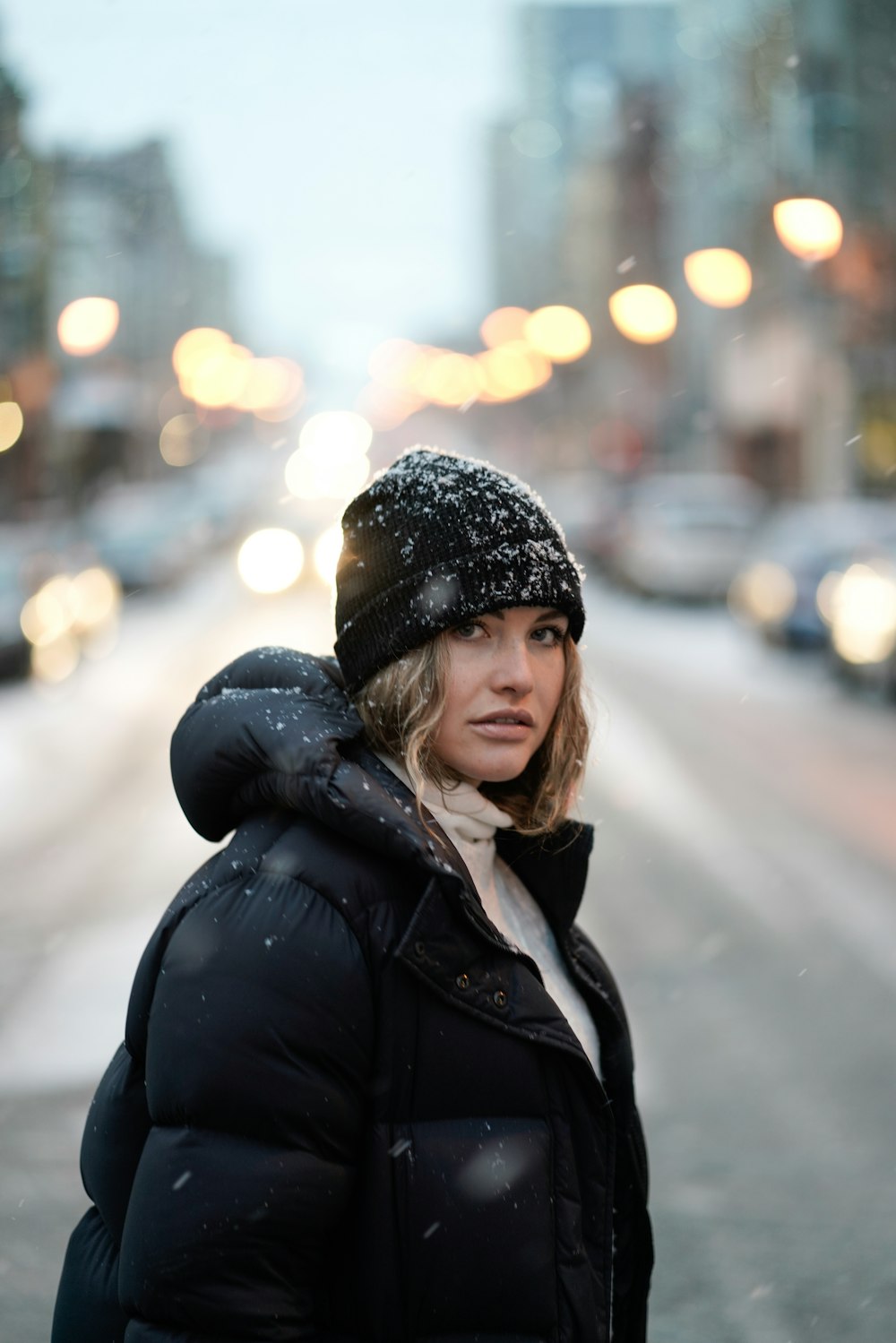 man wearing black bubble jacket