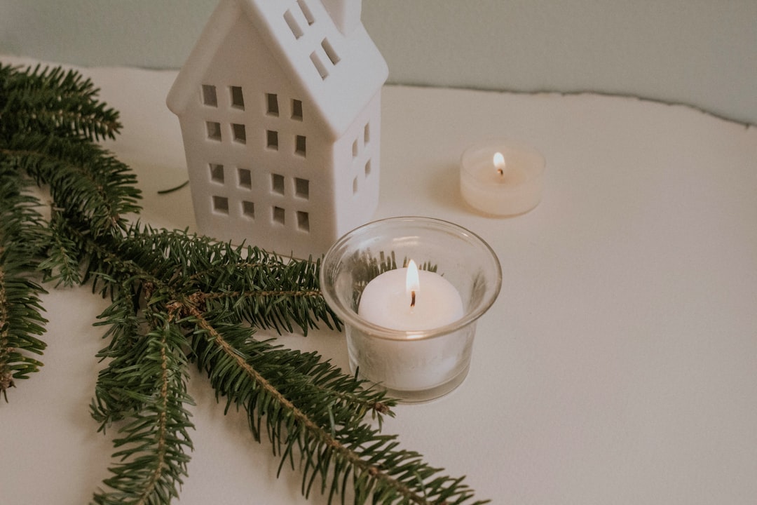 clear and white votive candle