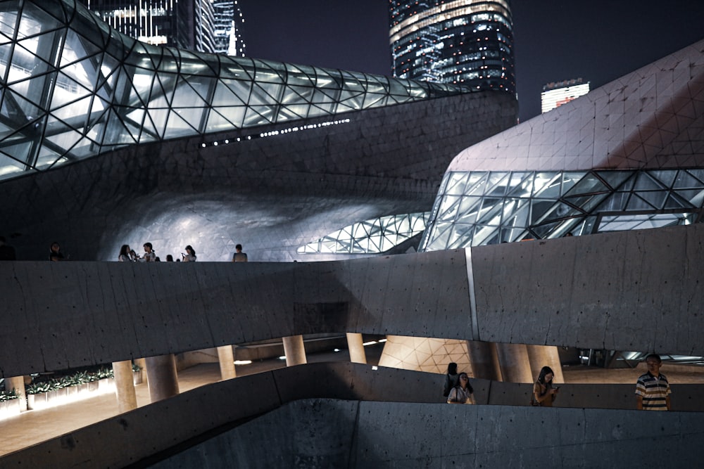 grey and black concrete building