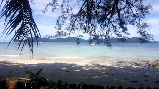 white beach sand in Pulau Mamutik Malaysia