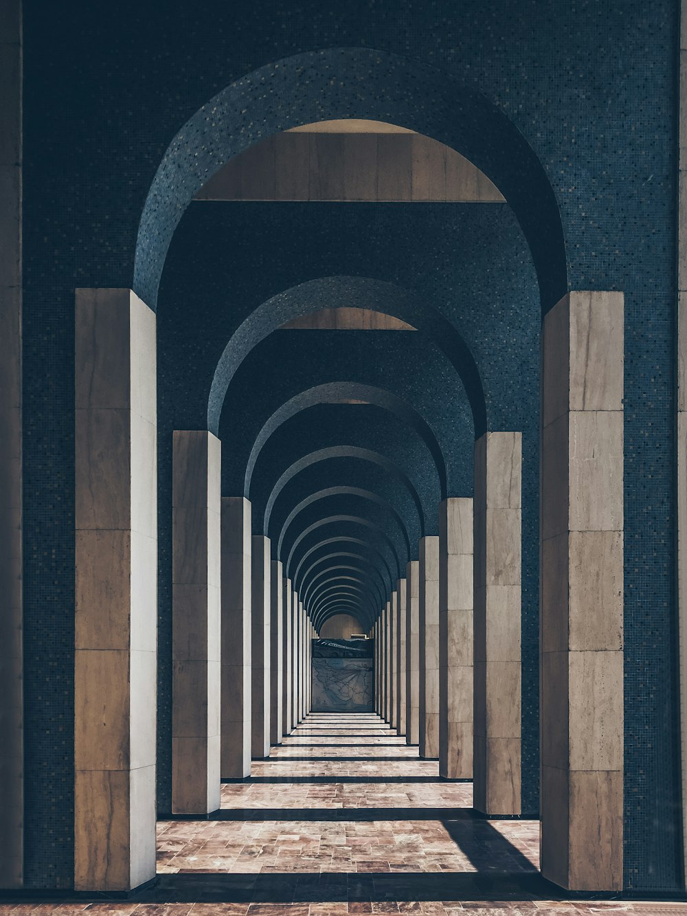 architectural photography of hallway aisle