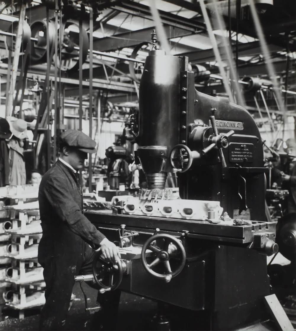 Engineer working on packaging machinery