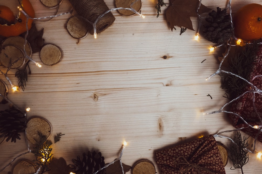 flatlay photography of brown candles