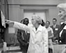 grayscale photo of doctors inside laboratory