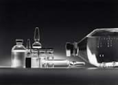grayscale photo of tubes
