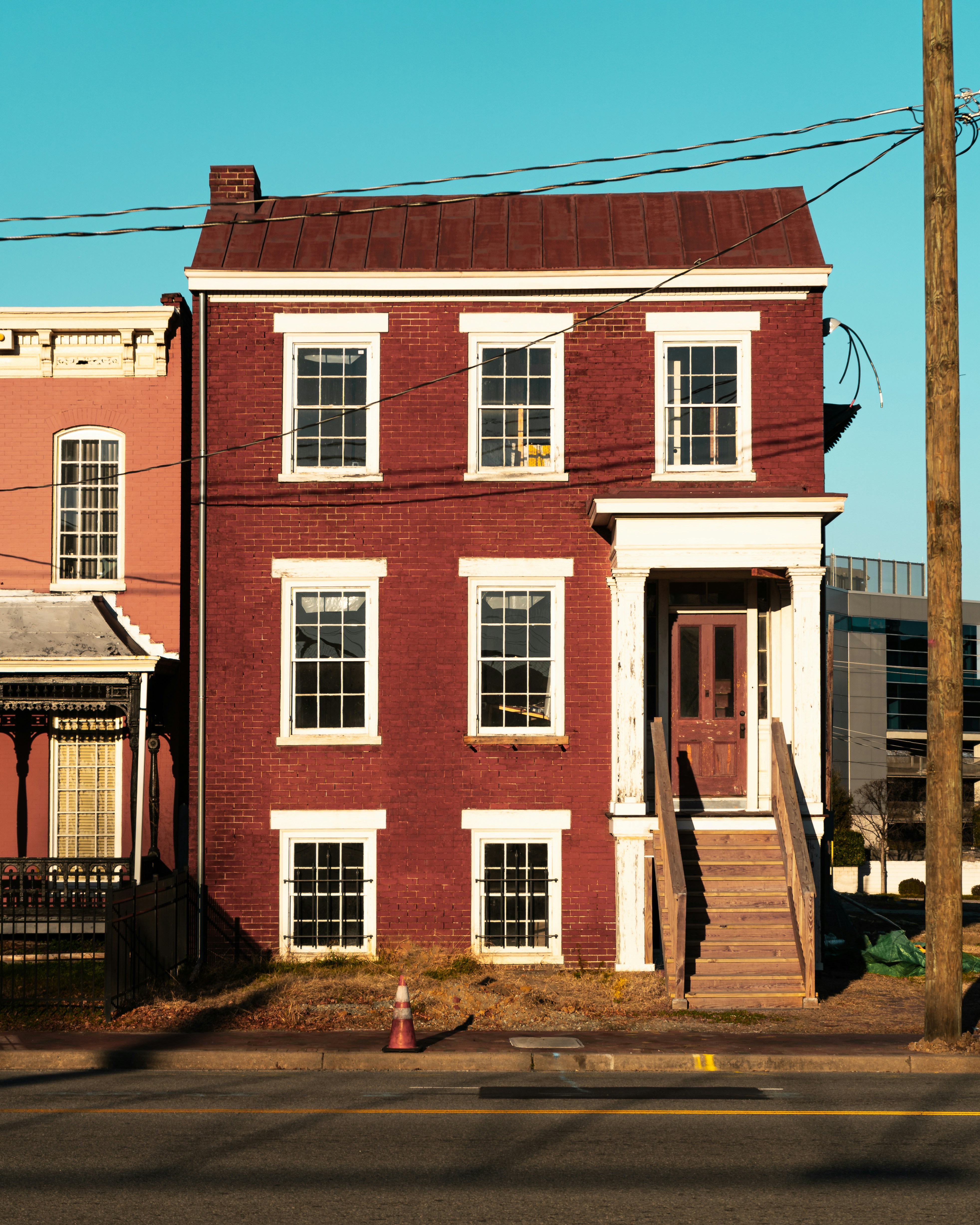 red painted building