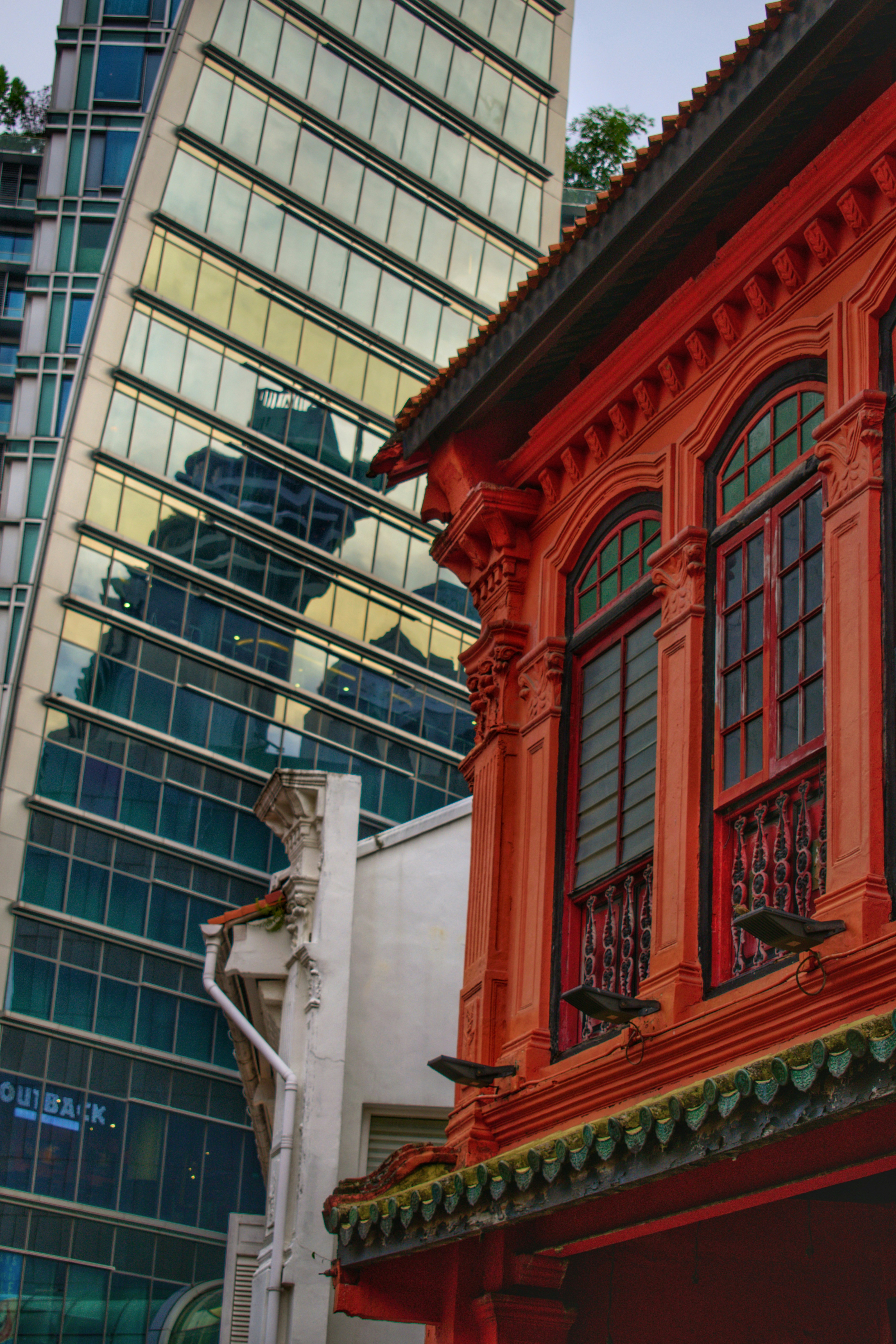 red painted building