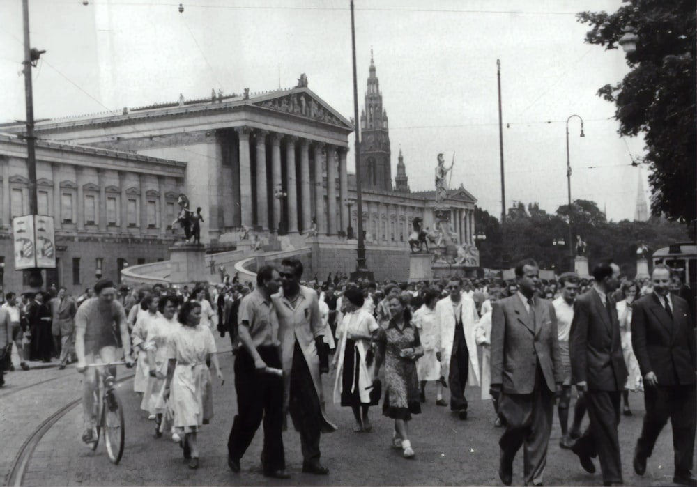 people walking on paved road