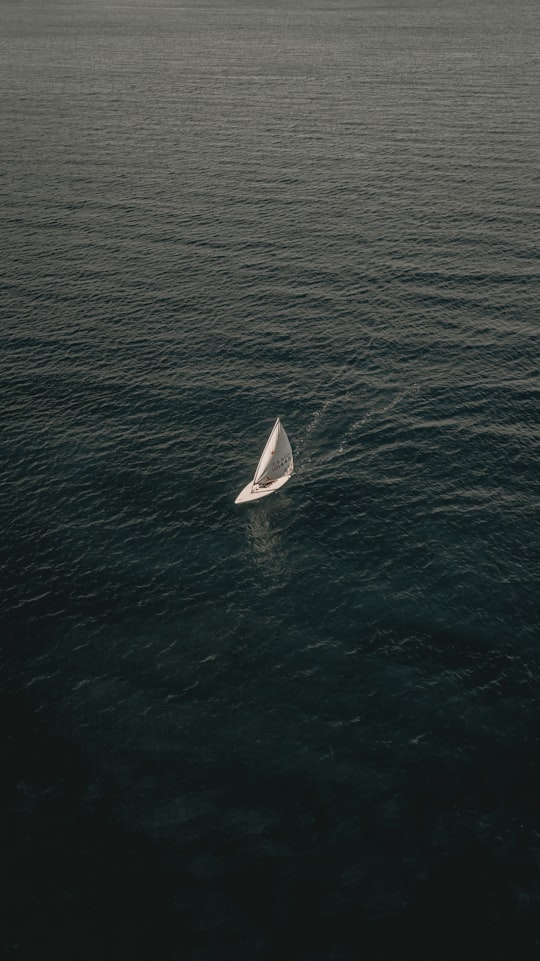 white sailing boat on body of water in Elba Italy