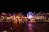 lighted Ferris wheel during nighttime