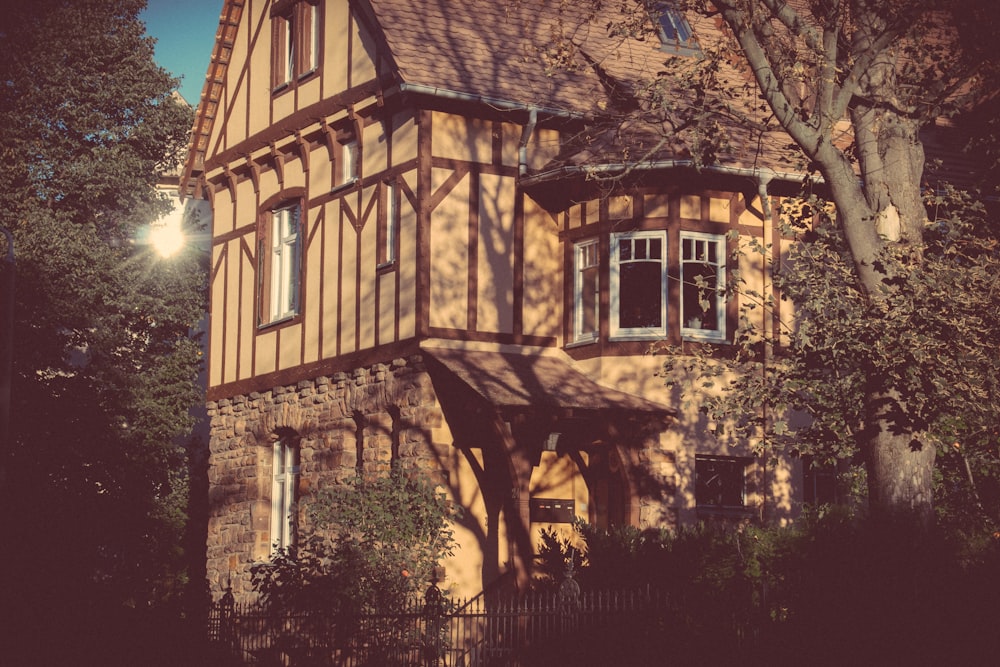 building near trees during day