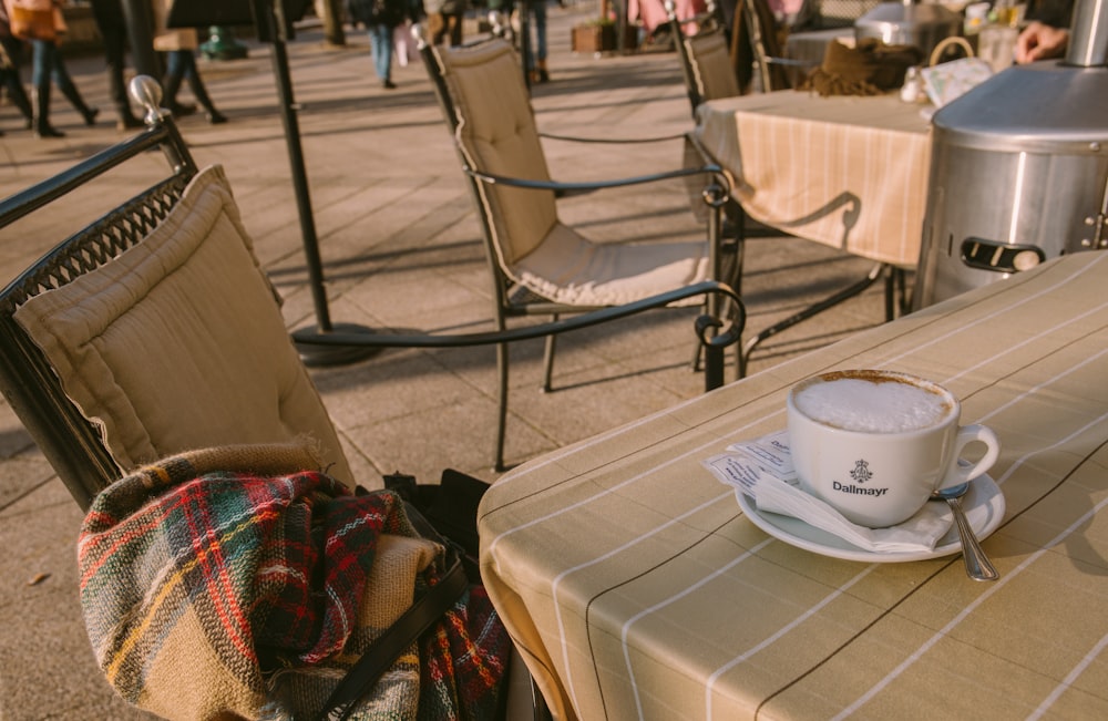 fully filled cup on table