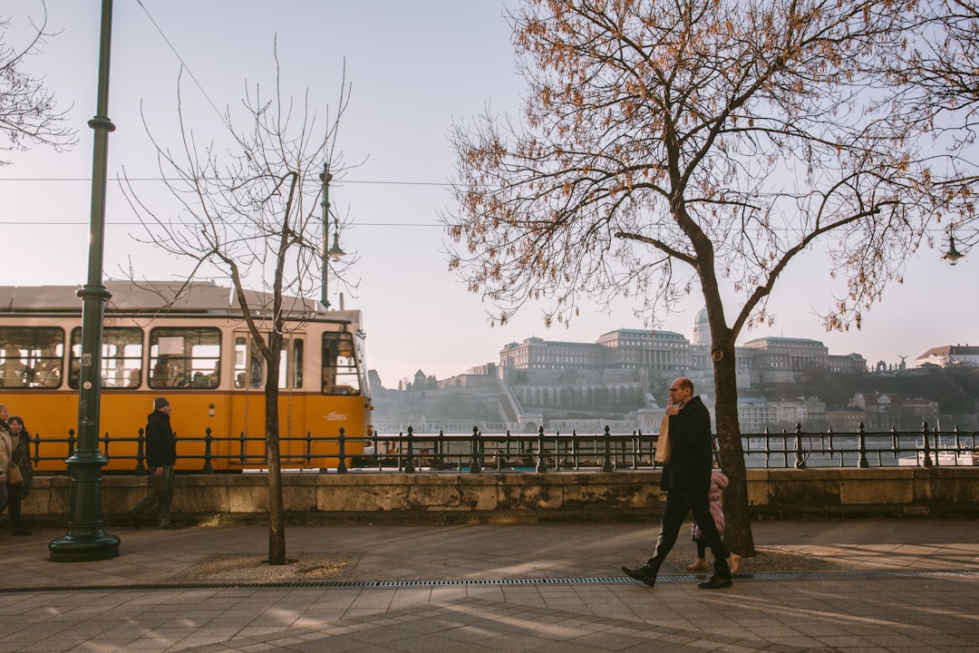 man walking on road