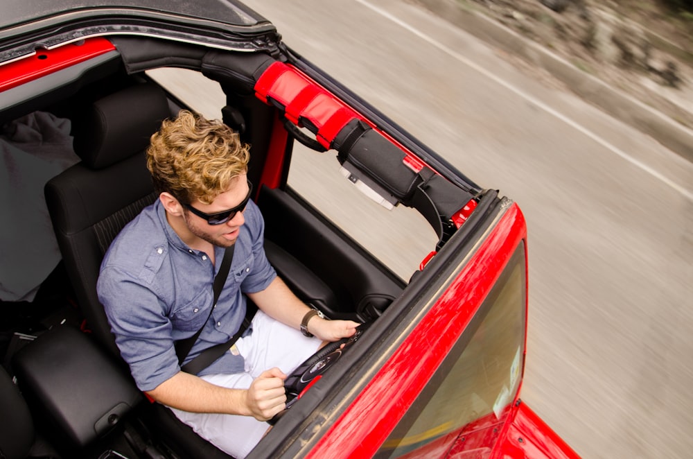 man driving the vehicle