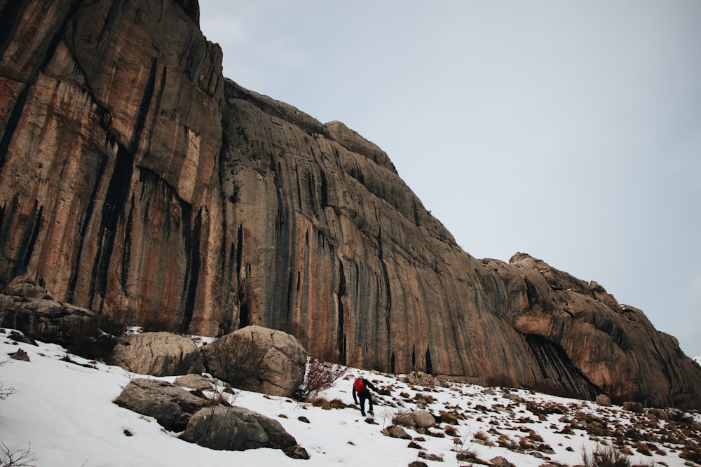 man standing near mountain