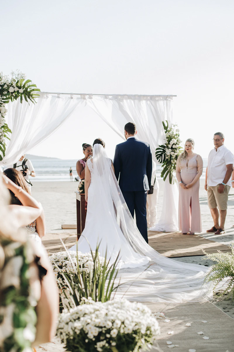 Beach destination wedding ceremony