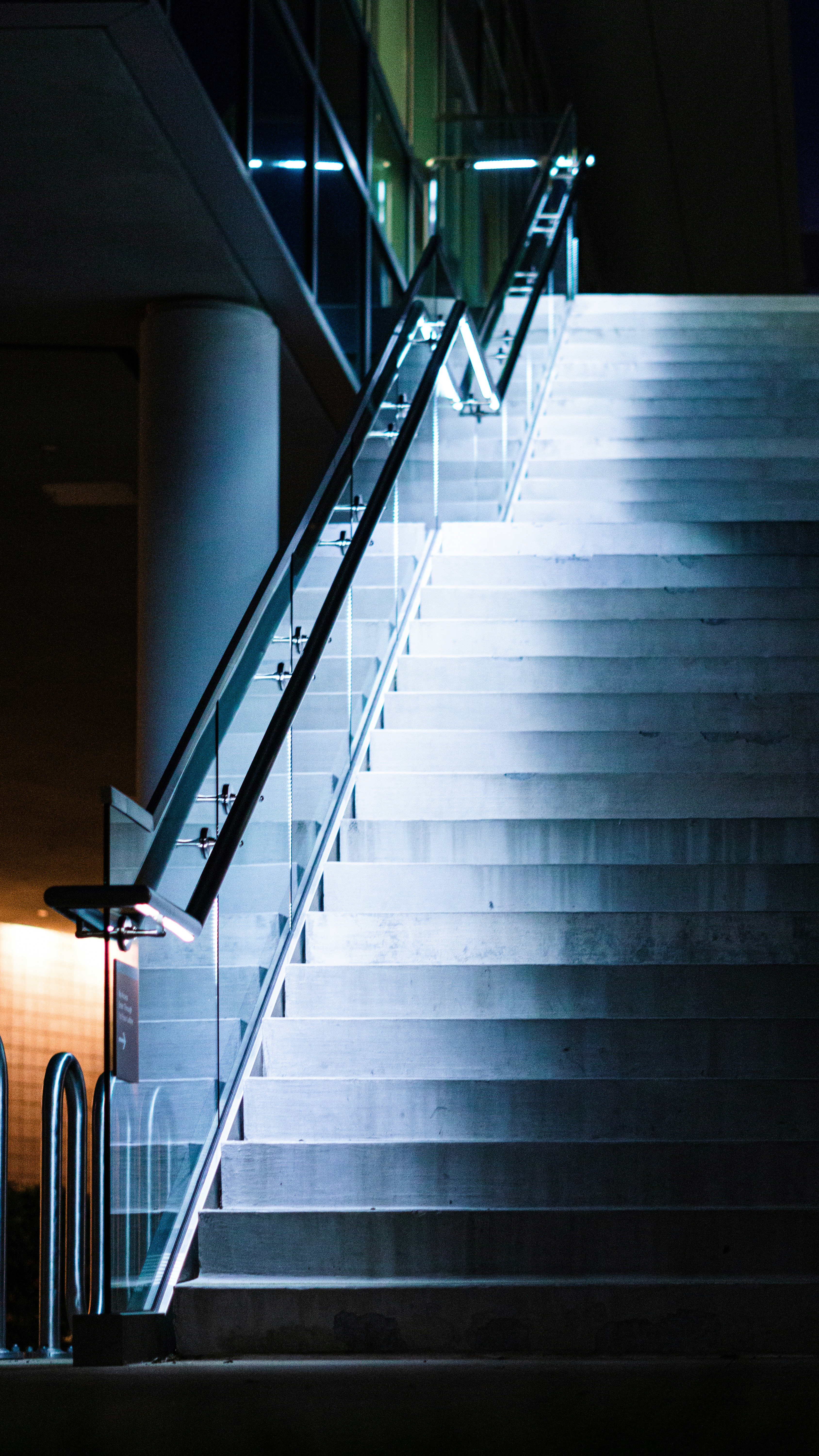 a set of stairs leading up to a building