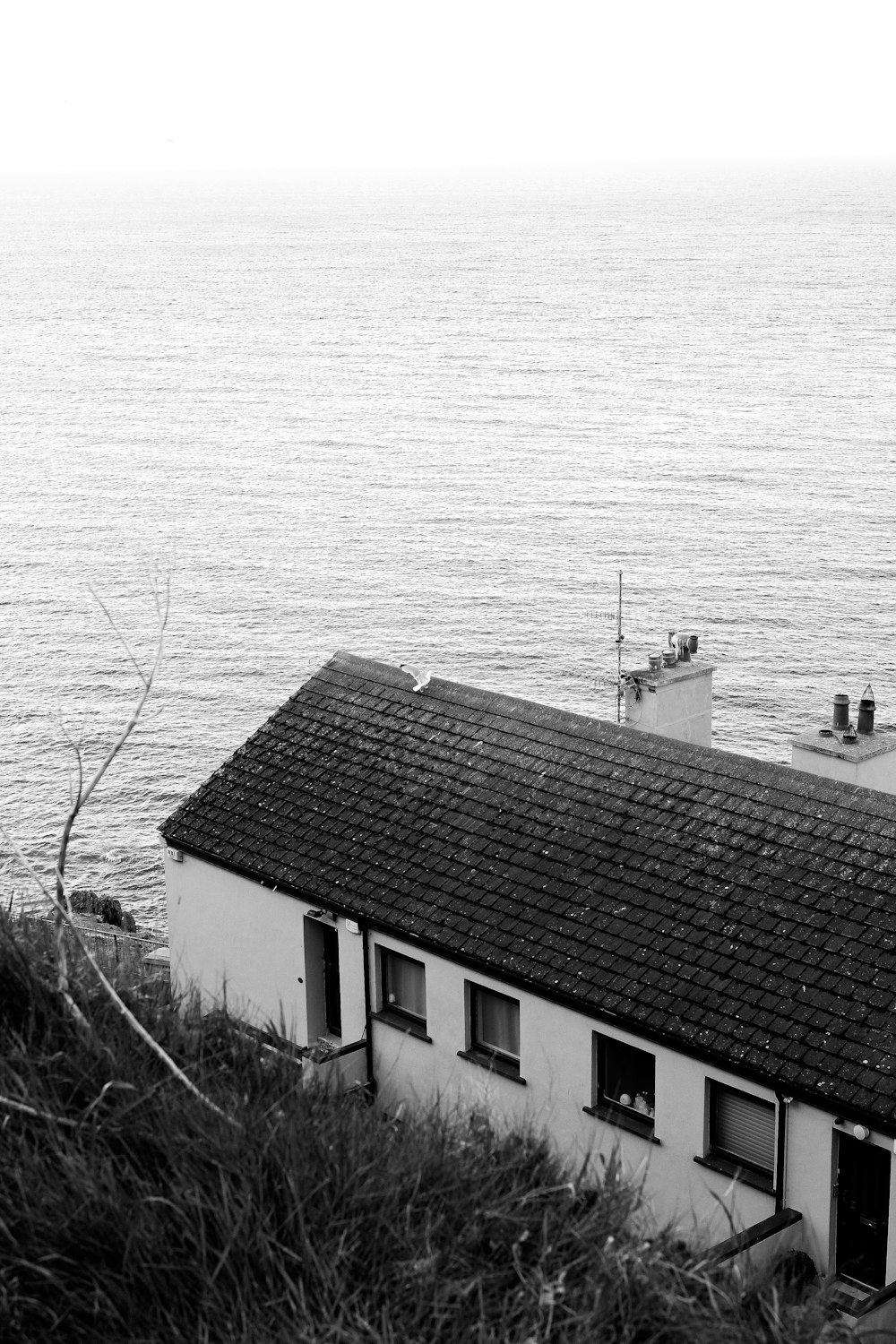 casa vicino allo specchio d'acqua fotografia