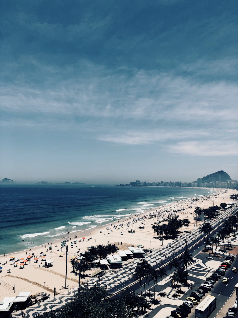 Orla do Leme e Copacabana vista de cima