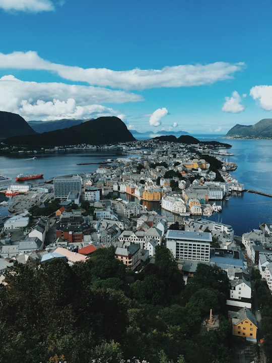 aerial photography of city during daytime in Ålesund Norway