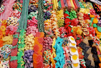 assorted-color fruits on display