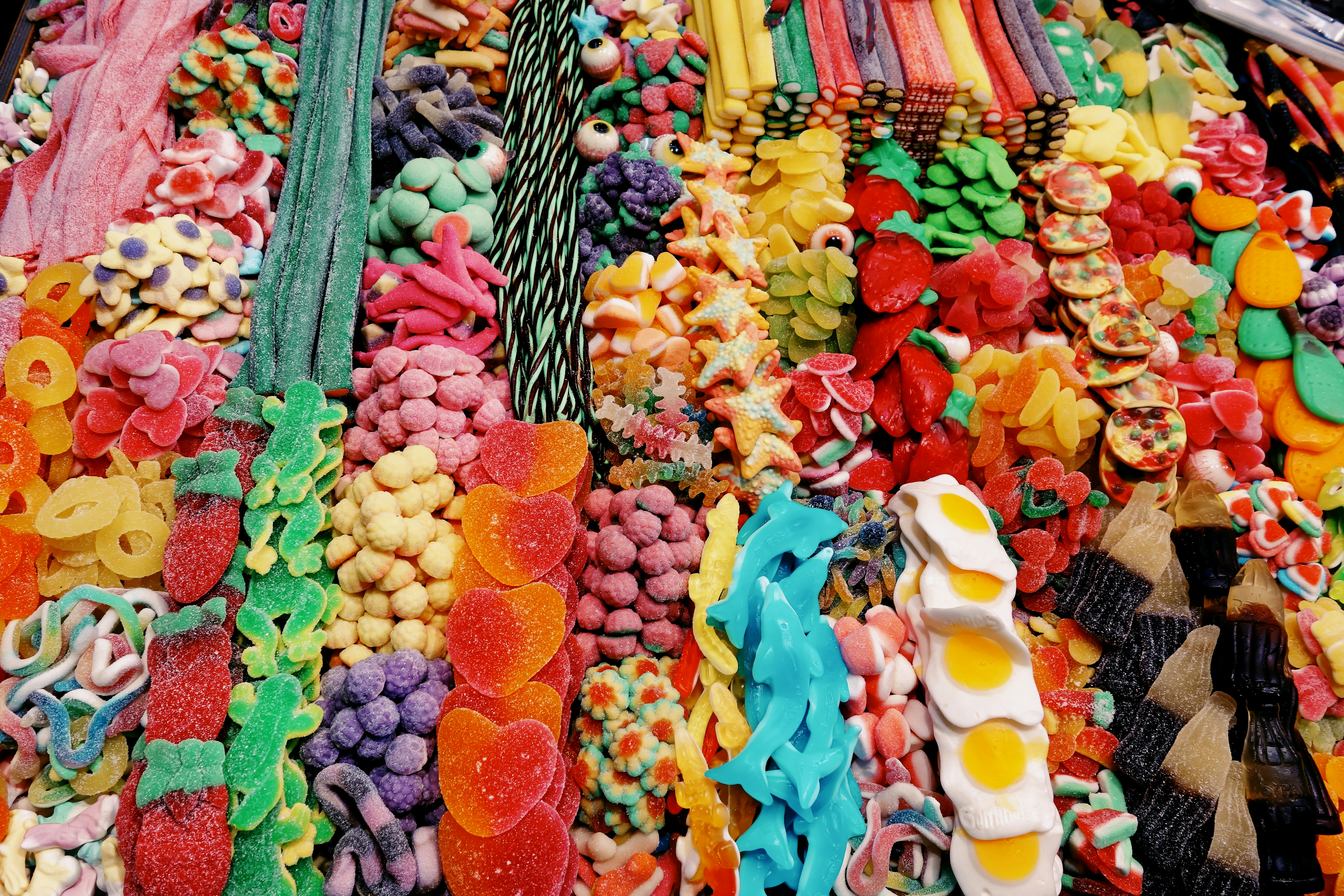 assorted-color fruits on display