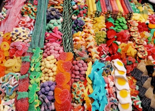 assorted-color fruits on display