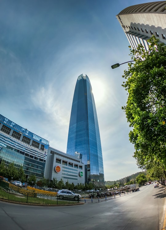 white and blue glass building in Sky Costanera Chile