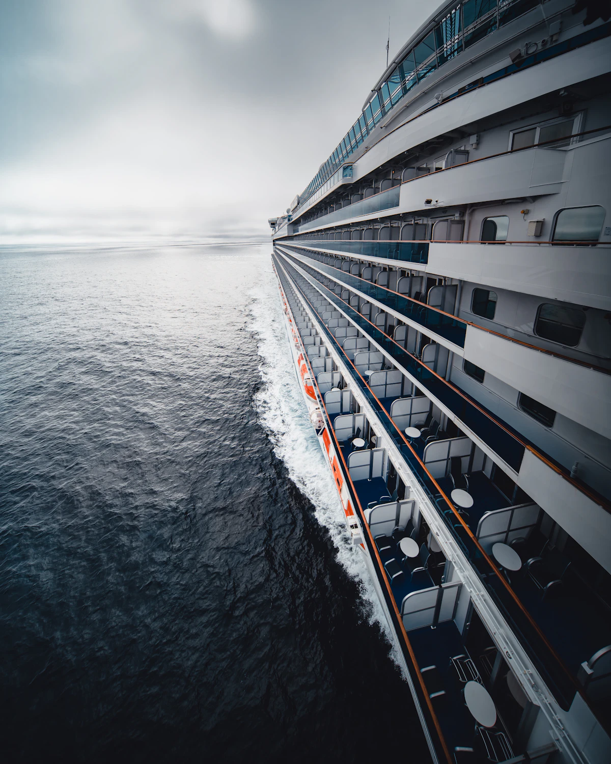 Cruise ship sailing at sea