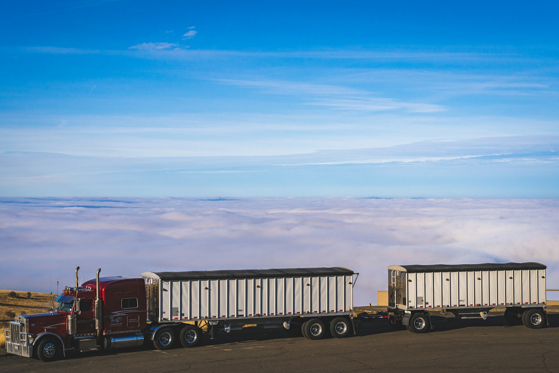 freight truck on road at daytime