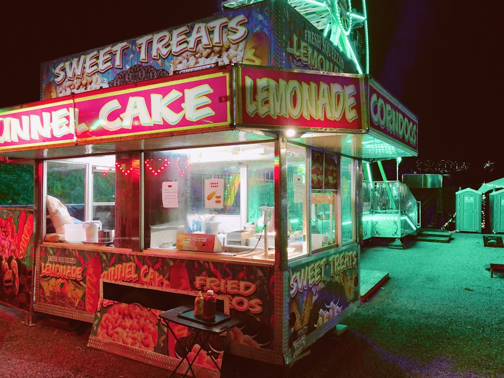 Sweet Treats stall at night