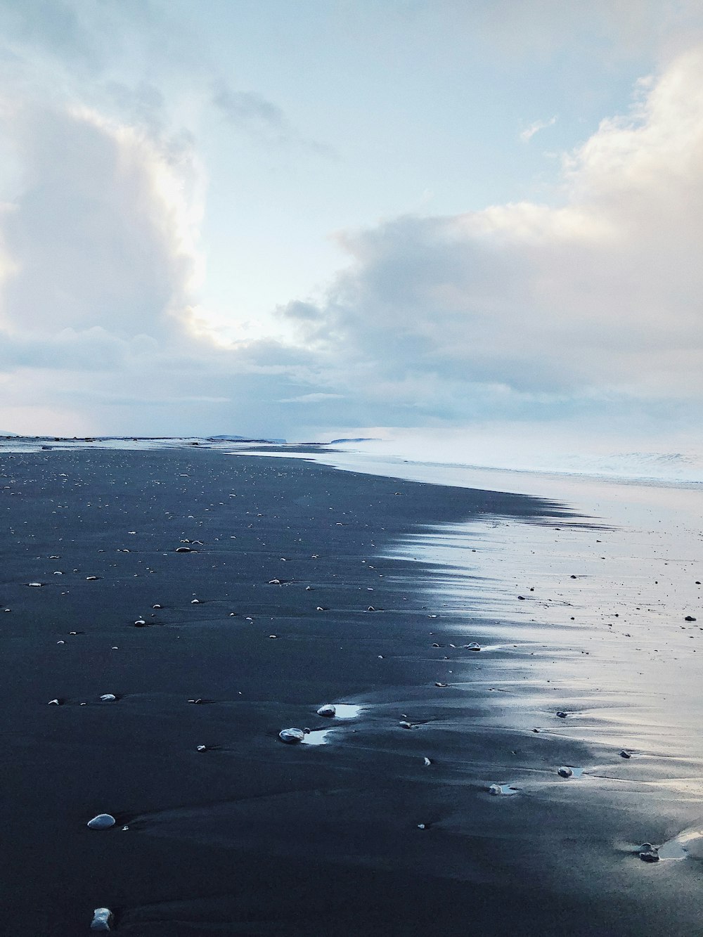 aerial photography of black sand