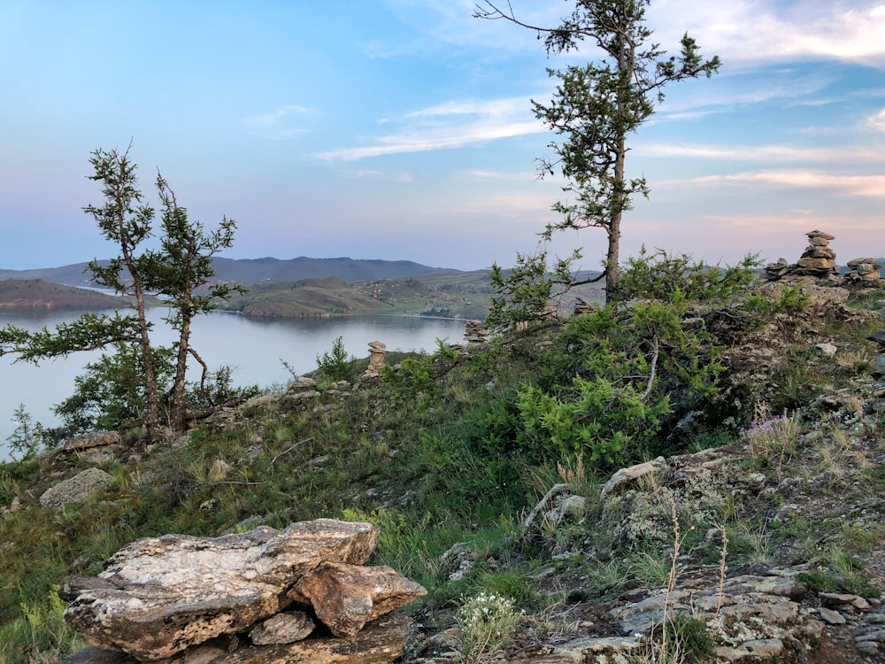 pile of stones on mountain