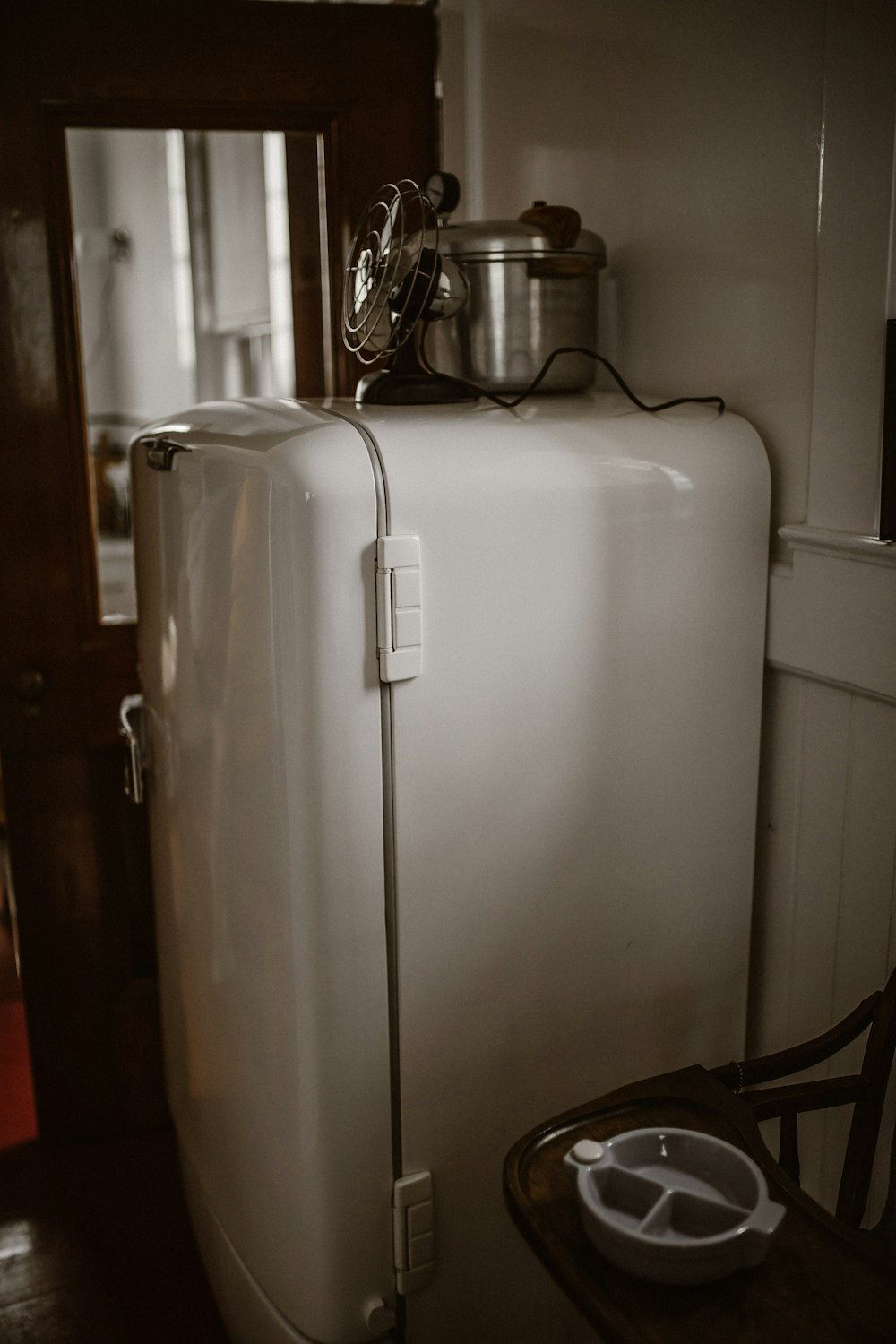 cooking pot on refrigerator