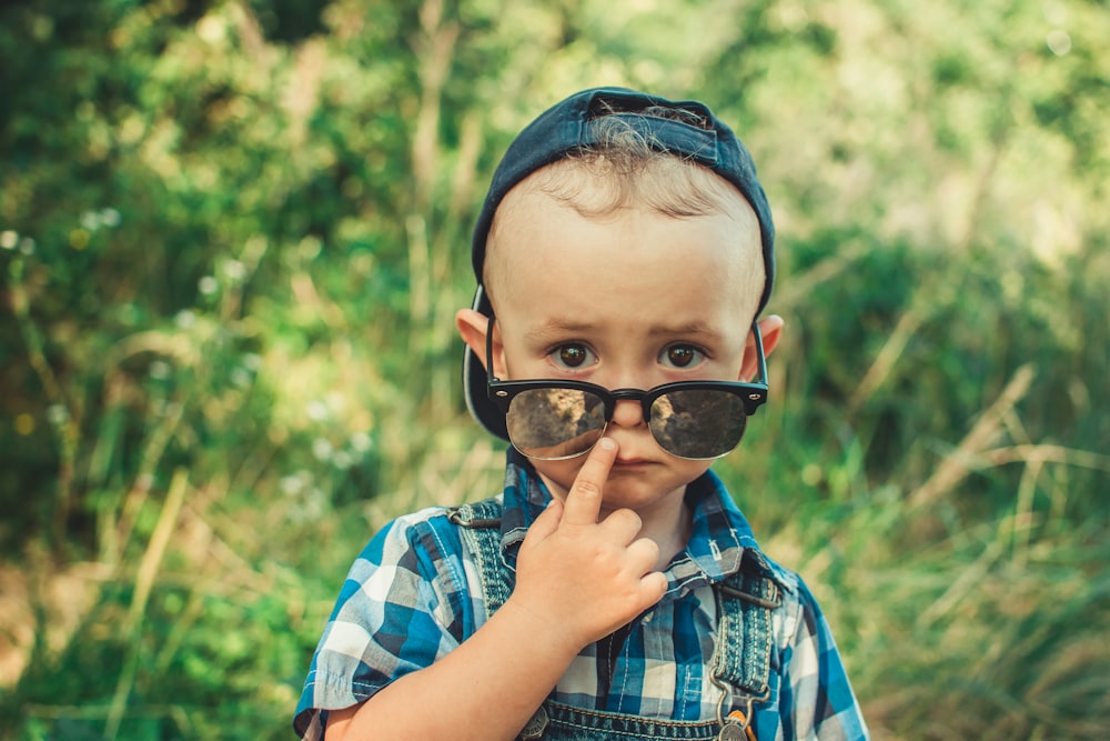 boy wearing sunglasses