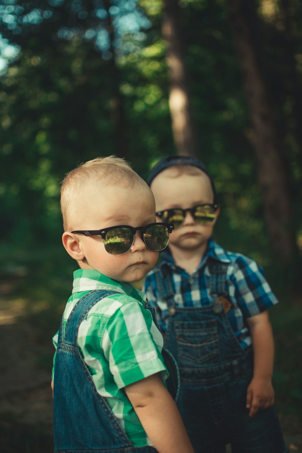 boys in denim overall pants