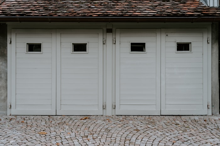 Newly installed insulated garage door