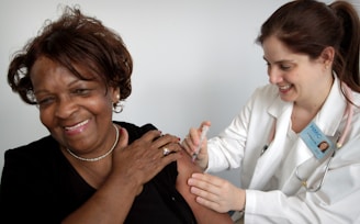 woman getting vaccine